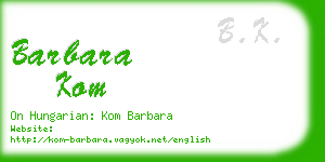 barbara kom business card